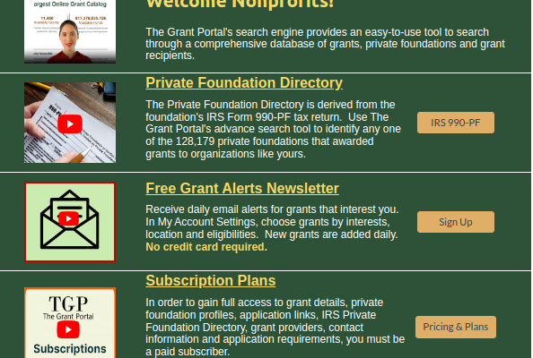 grants for nonprofit organizations