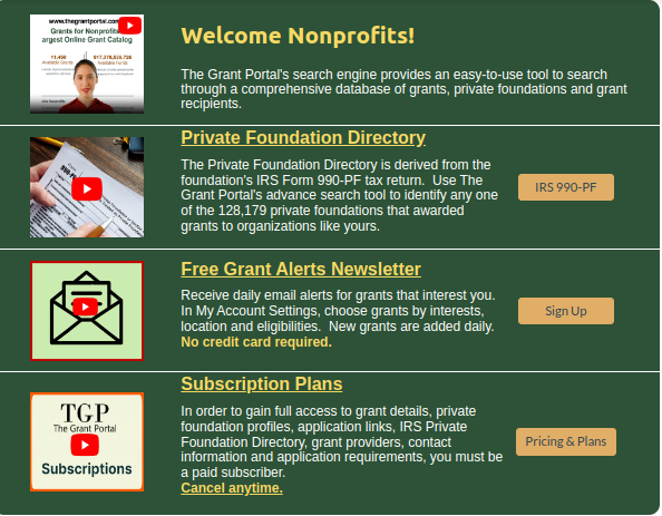 grants for nonprofit organizations