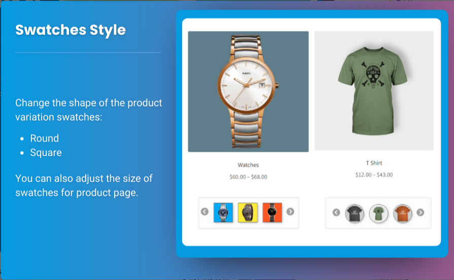 woocommerce product variations swatches