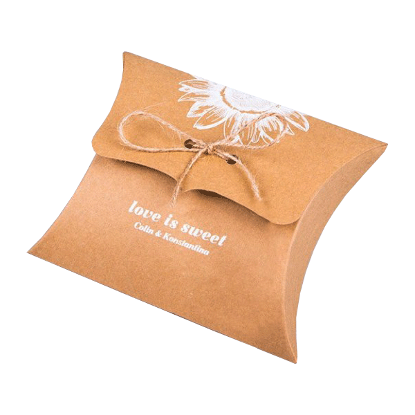 Customizable pillow boxes for gifts and retail packaging.