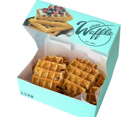 Range of sizes in custom printed waffle boxes