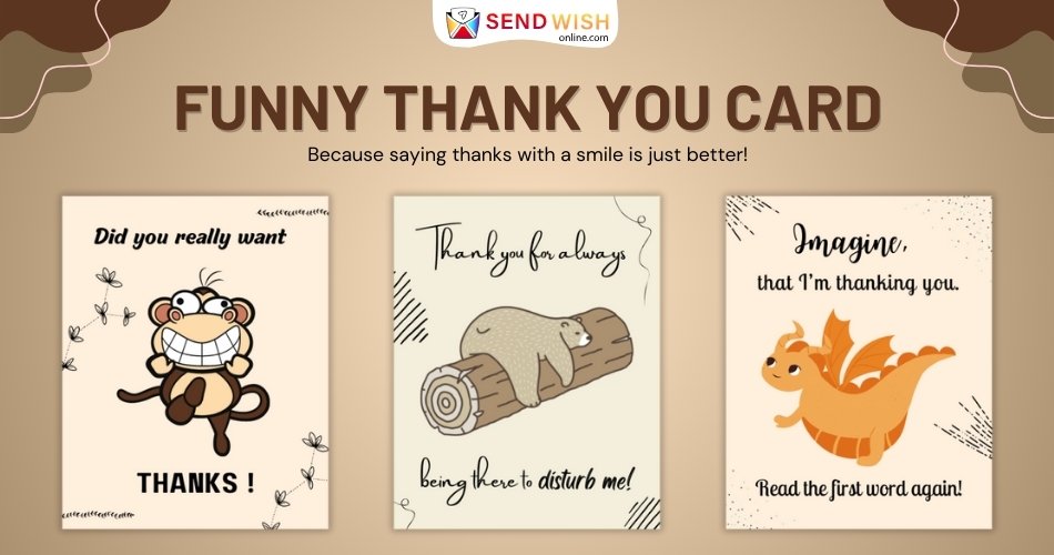 funny thank you cards