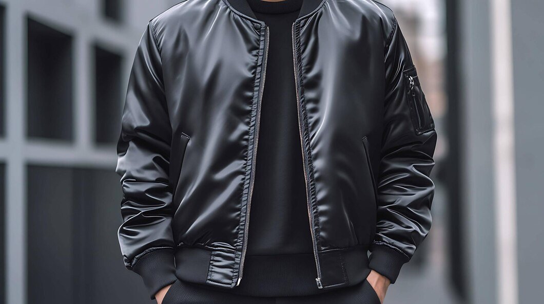 black leather and aviator jacket