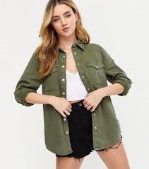 womens khaki green top