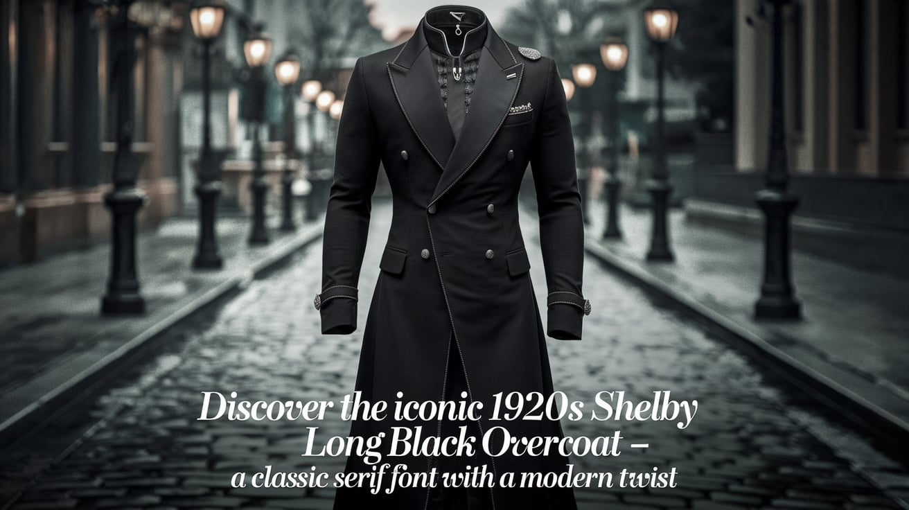 Discover the iconic 1920s Shelby long black overcoat