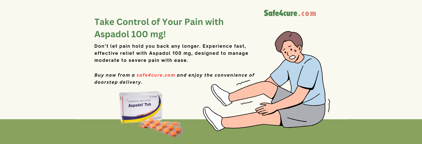 Aspadol 100mg tablet for effective pain relief.