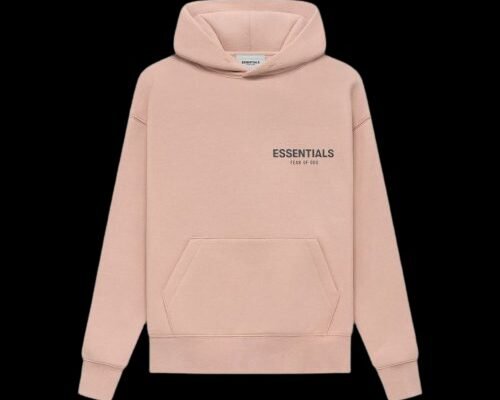 pink essentials hoodie