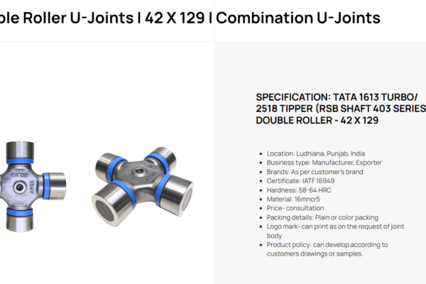 Double Roller U-Joints | 42 x 129 | Combination U-joints