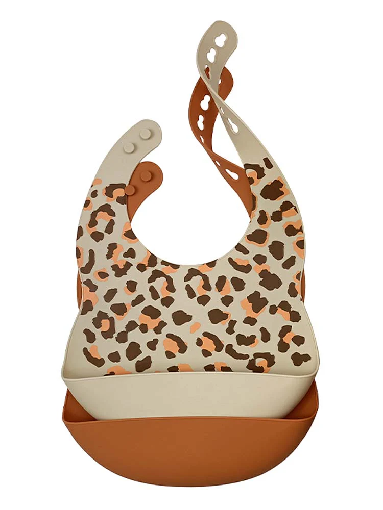 leopard print silicone bib