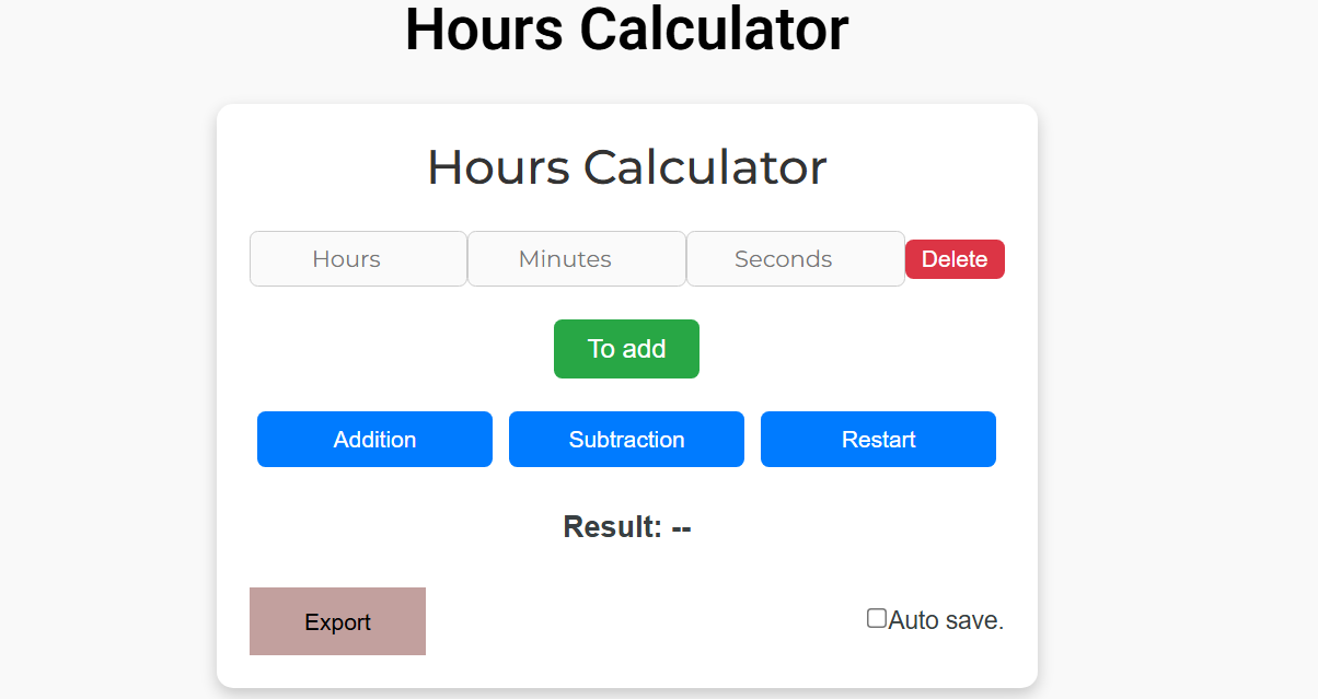 calculadora de horas