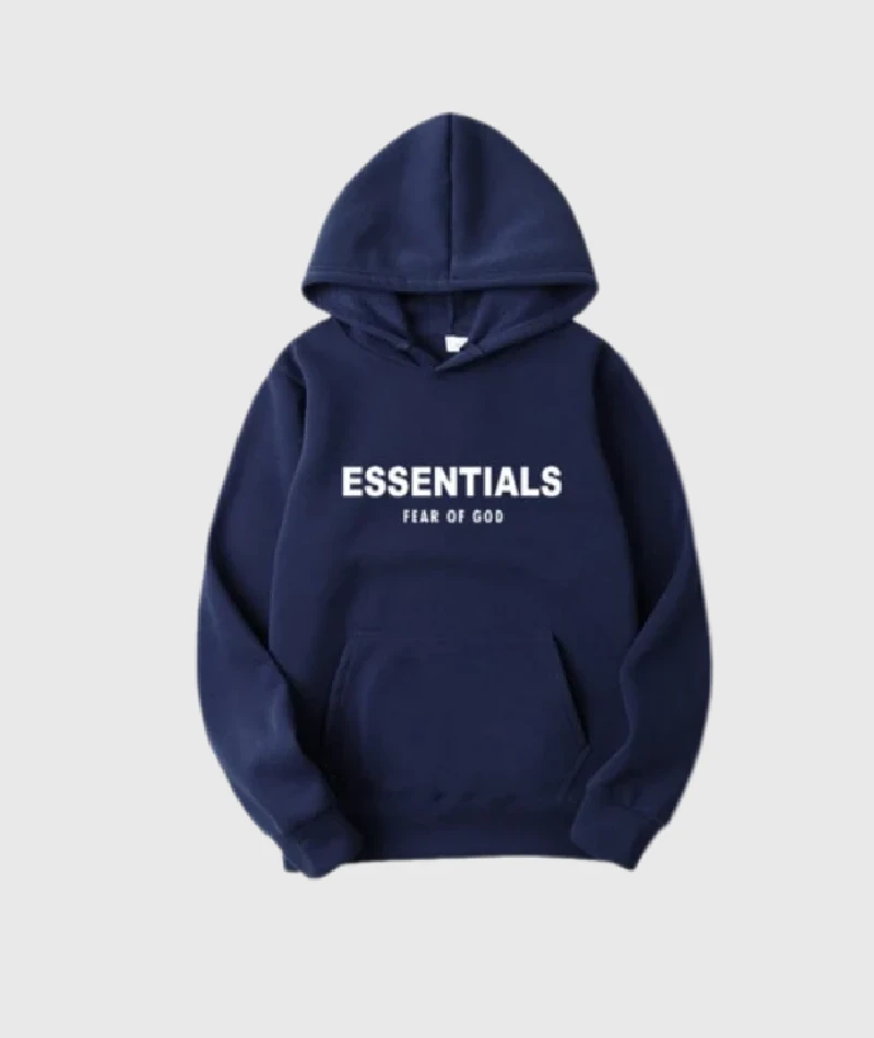 Fear of God Essentials Hoodie Navy Oversized