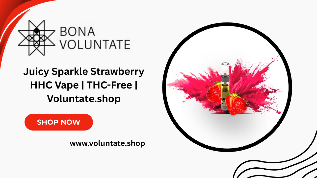 Juicy Sparkle Strawberry HHC Vape | THC-Free | Voluntate.shop